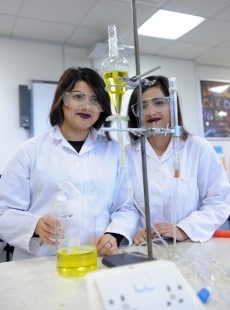 Science students in lab