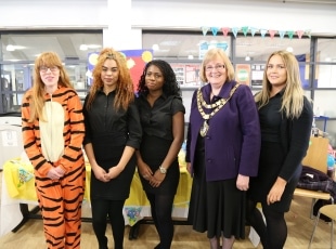 Travel students with Mayor of Solihull