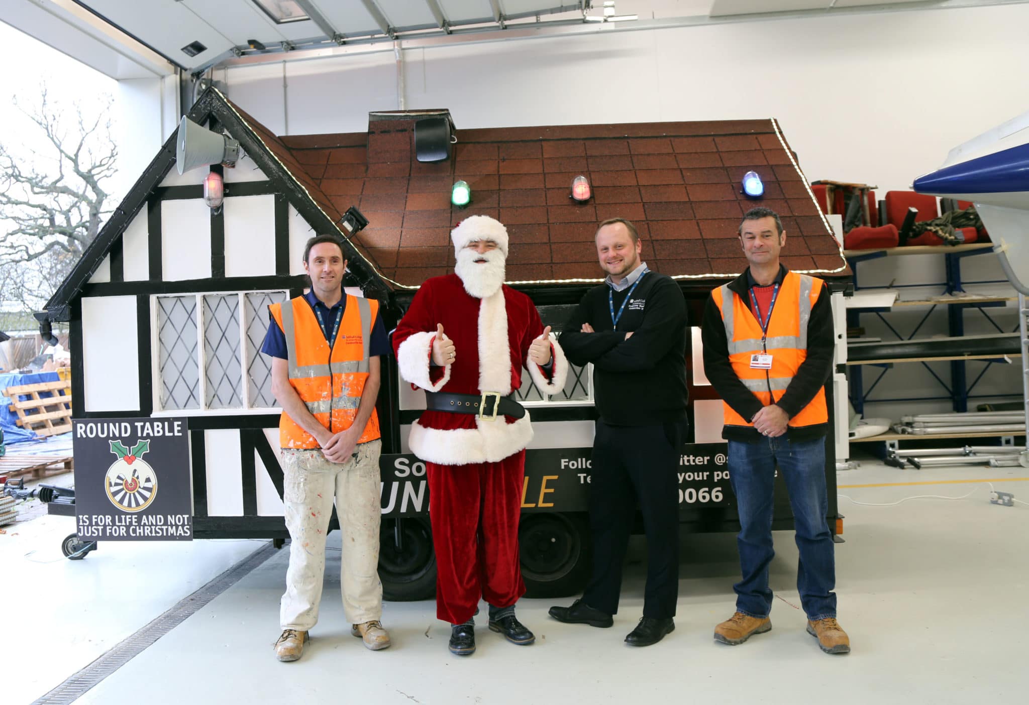 Santa & construction staff