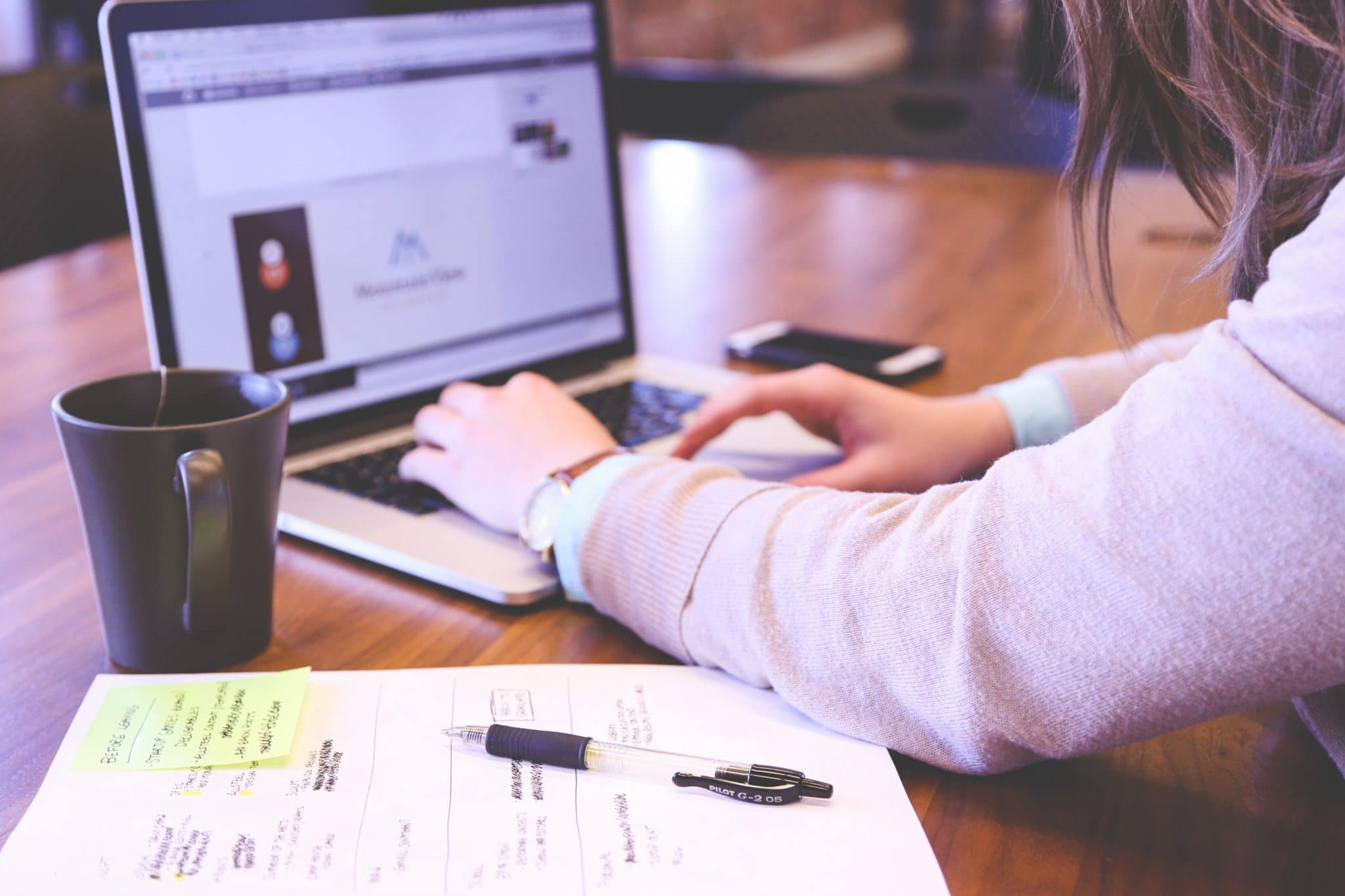 businesswoman company computer
