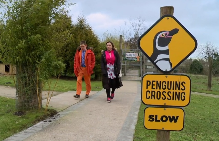 Alex and Rebecca walk in the Wildlife Park