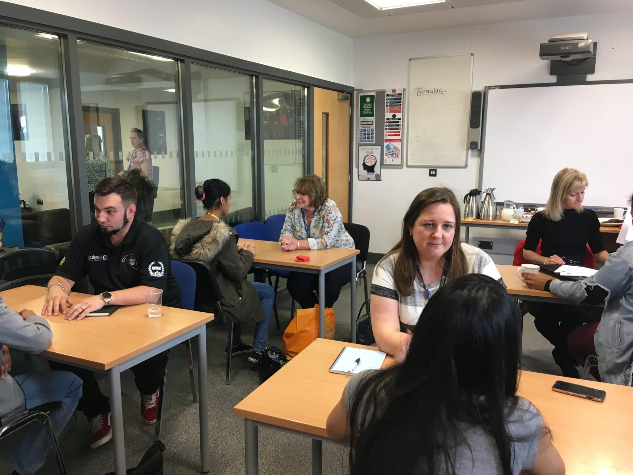 Students and mentors at the mentoring session.