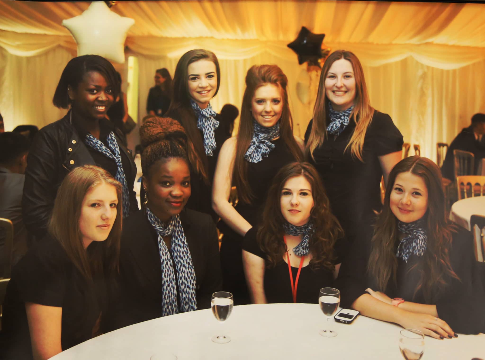 Lizzie (centre back row) with fellow students at the College.