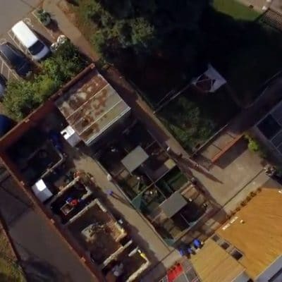 drone overhead footage animal care