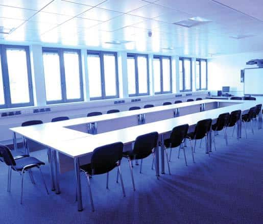 Conference table in room