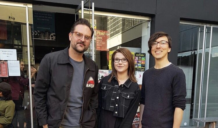 Jemma with tutors Dan and Matt.