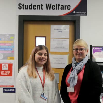 Katie with a member of staff