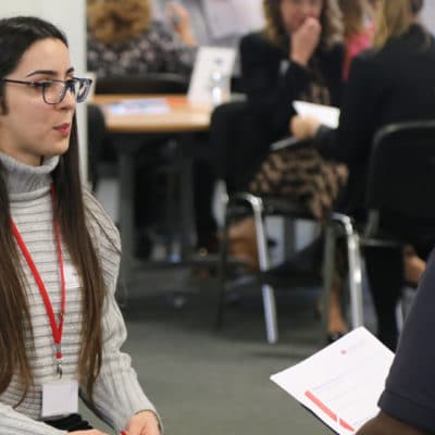 a female student is interviewed