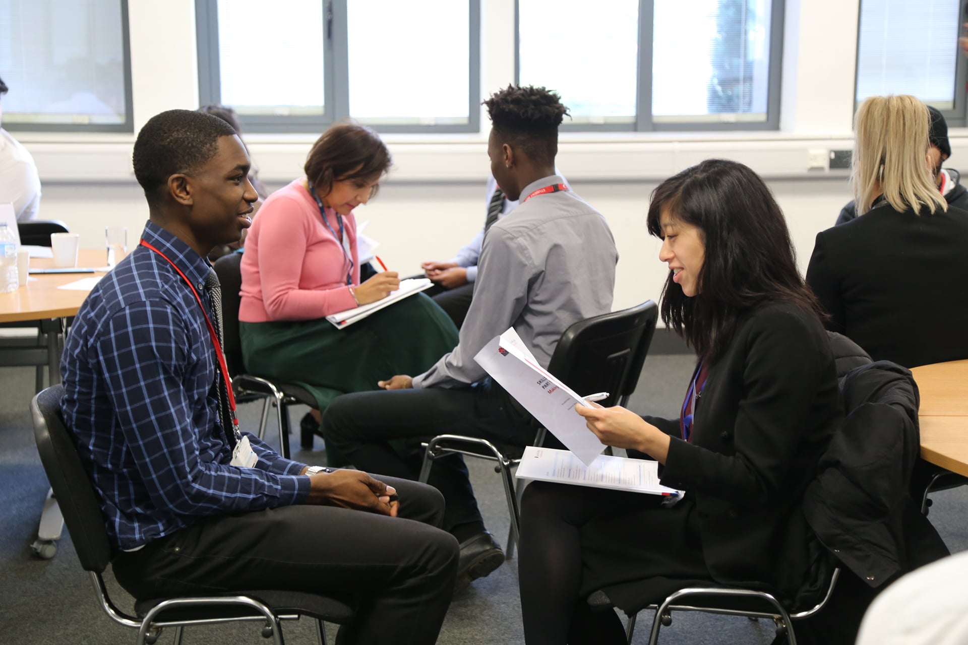 A young man is interviewed