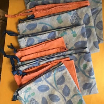 Health & Social Care lecturer Carol's wash-bags for the NHS.