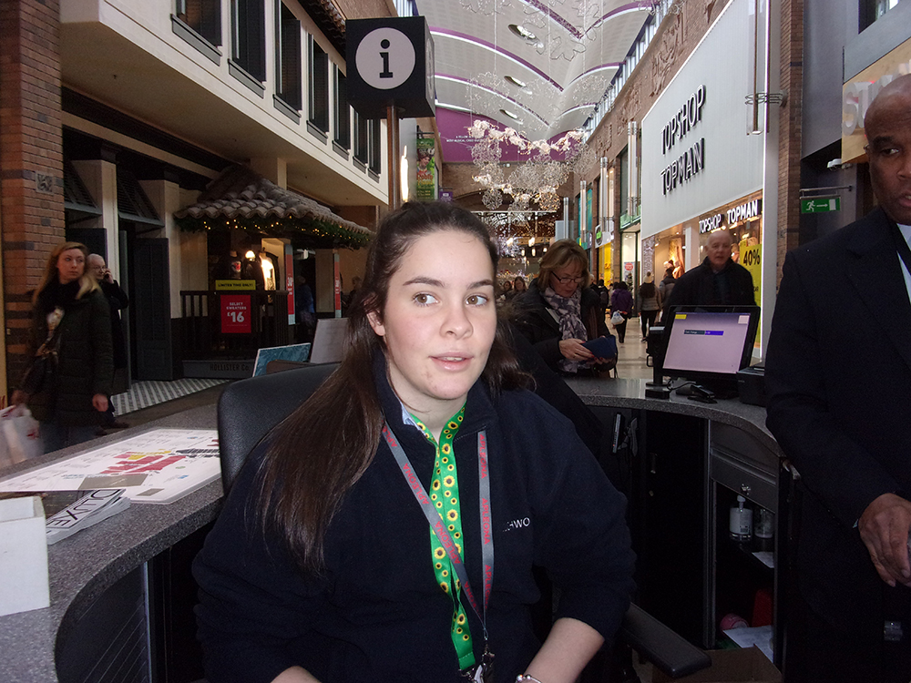 Jess Nuri at the kiosk in Touchwood