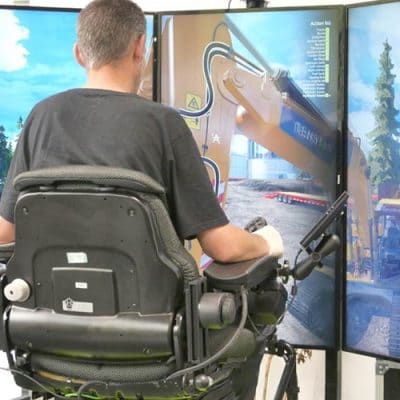 A simulator in use by a student on campus at Solihull College