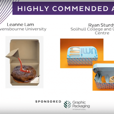 Ryan's design a blue box package containing sushi