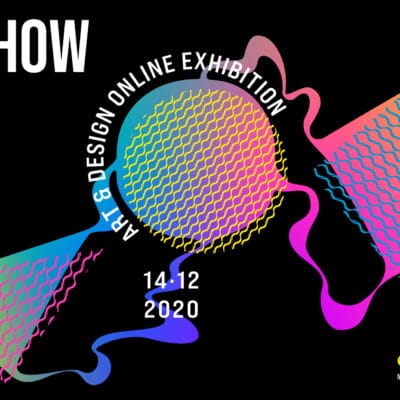 The Show Must Go On logo multicoloured shapes on black background