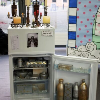 Charis’ project looks at the kitchen and re-imagining it as a quasi-religious space, this piece is of a fridge.