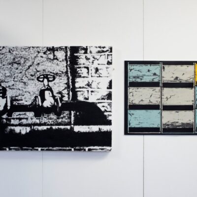 a mechanical drawing on the wall