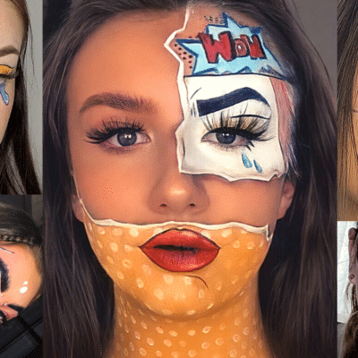 A montage of the five different student pop art looks