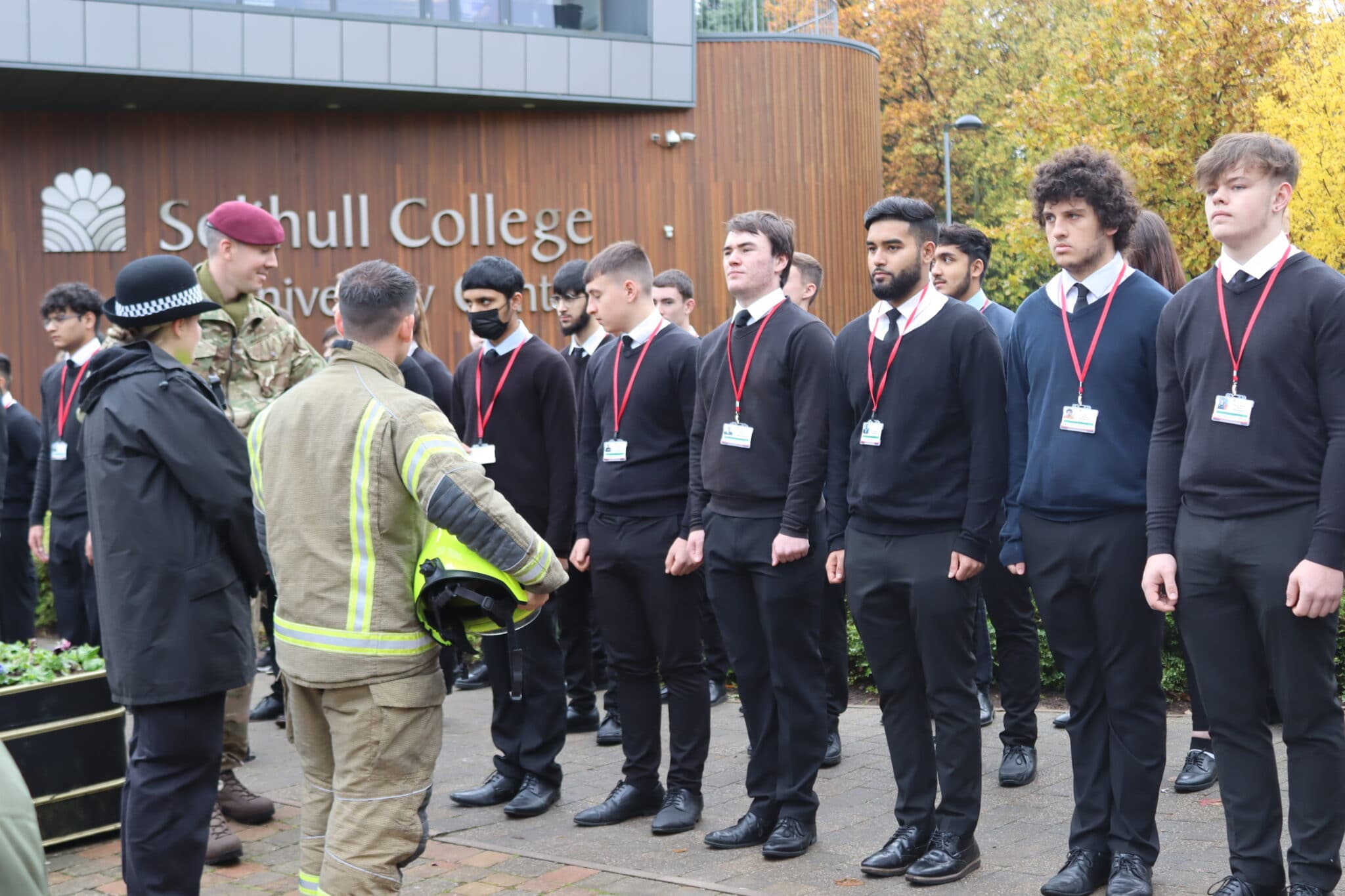 Public Services students from Solihull College at the Remembrance Parade.