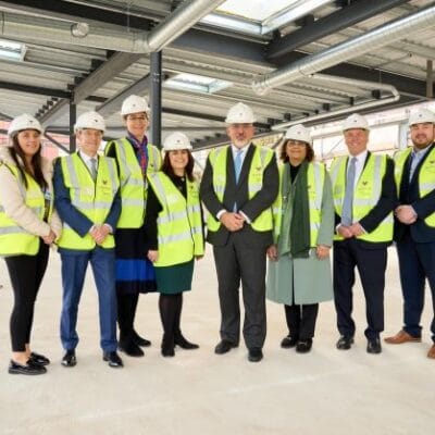 Secretary of State for Education in High Vis visits Solihull Institute of Technology