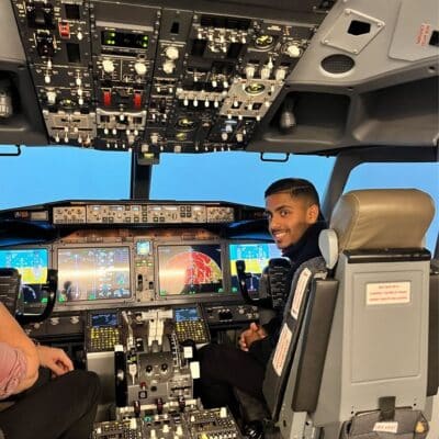Student in Skyborne cockpit