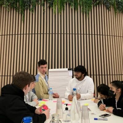 Students in table discussion