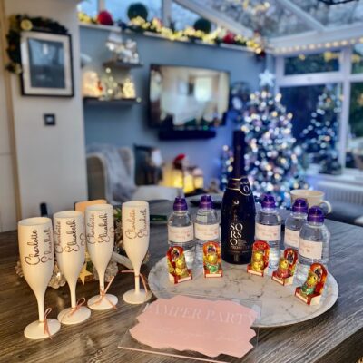Pamper party drinks set up