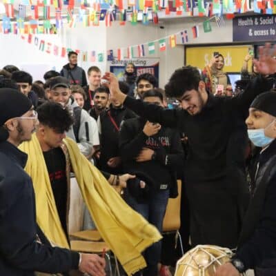 Students dancing for cultures of college celebrations