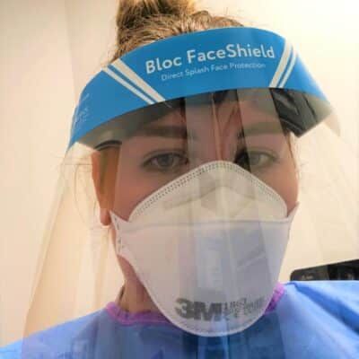 Health student in PPE
