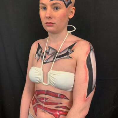student with dramatic make up on