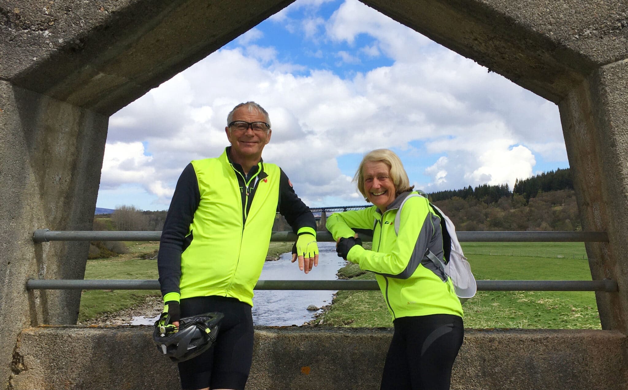 Tony and Linda standing in high vis jackets