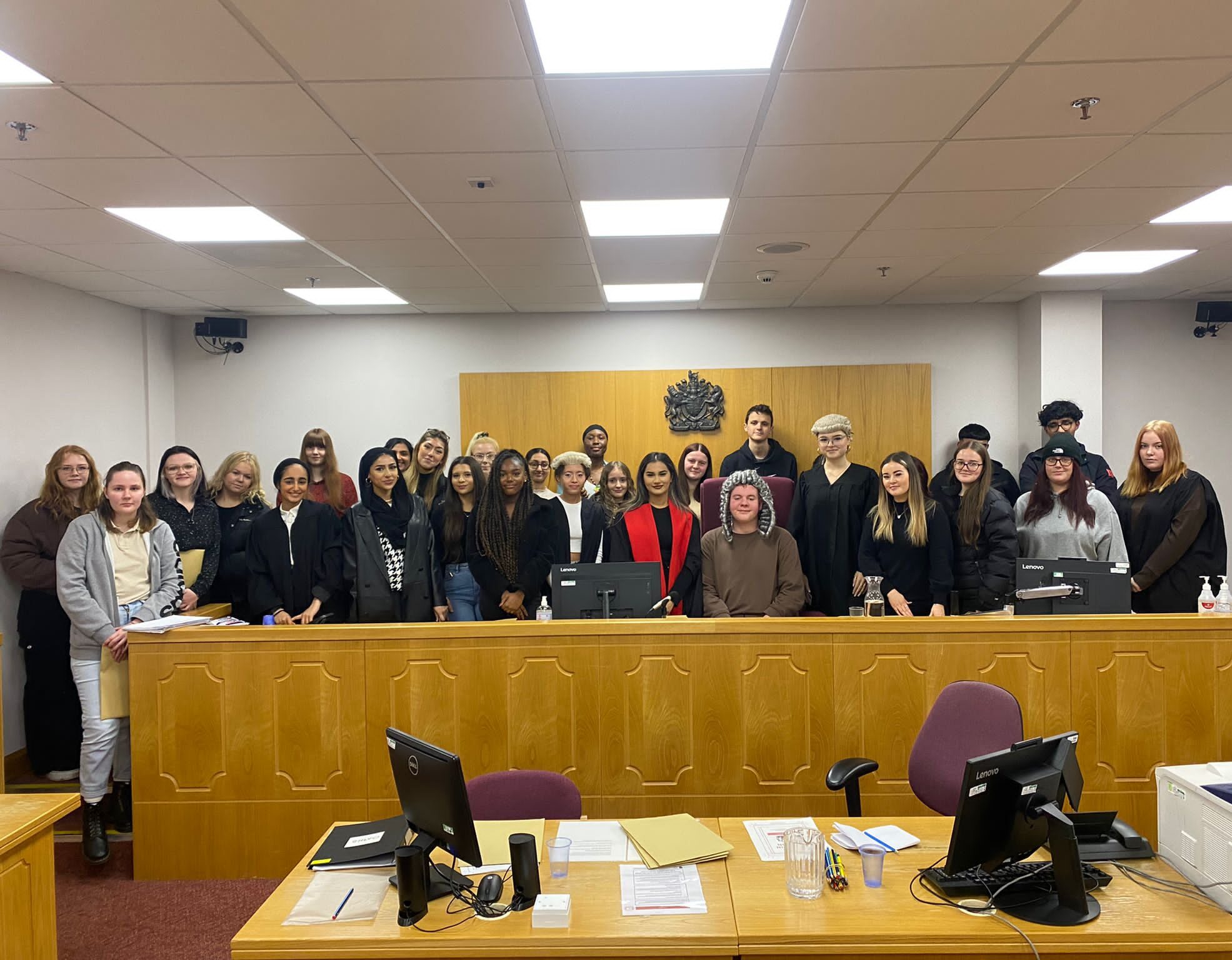 Solihull College students in mock court session