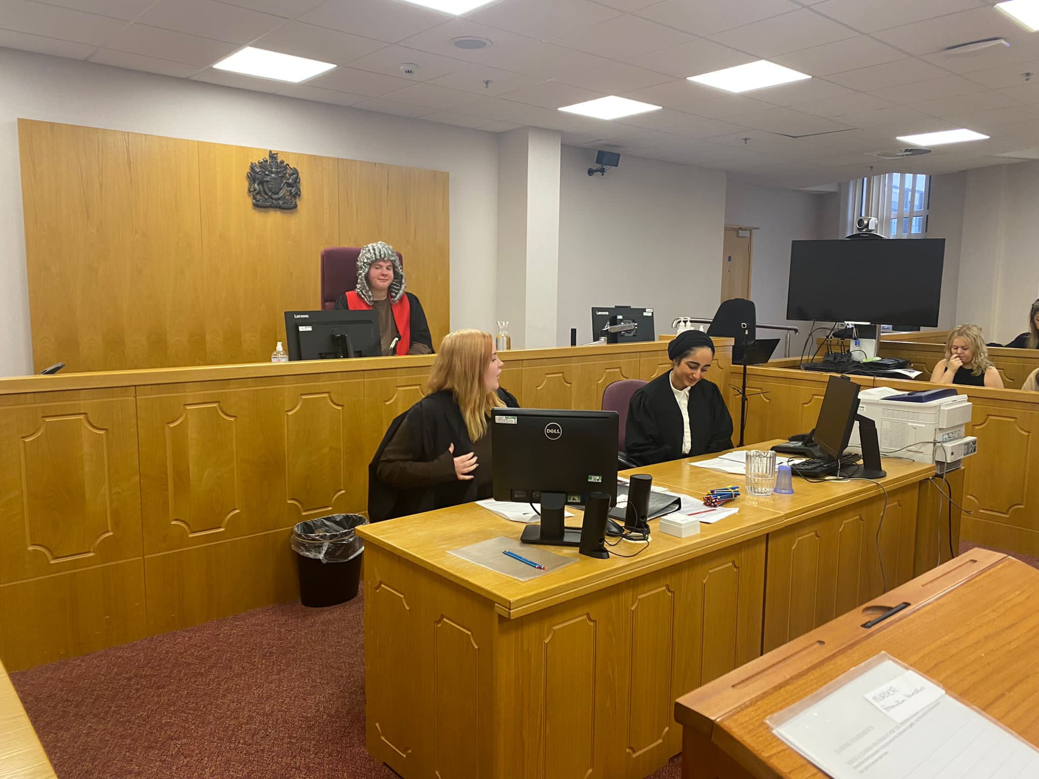 Solihull College students in mock court session