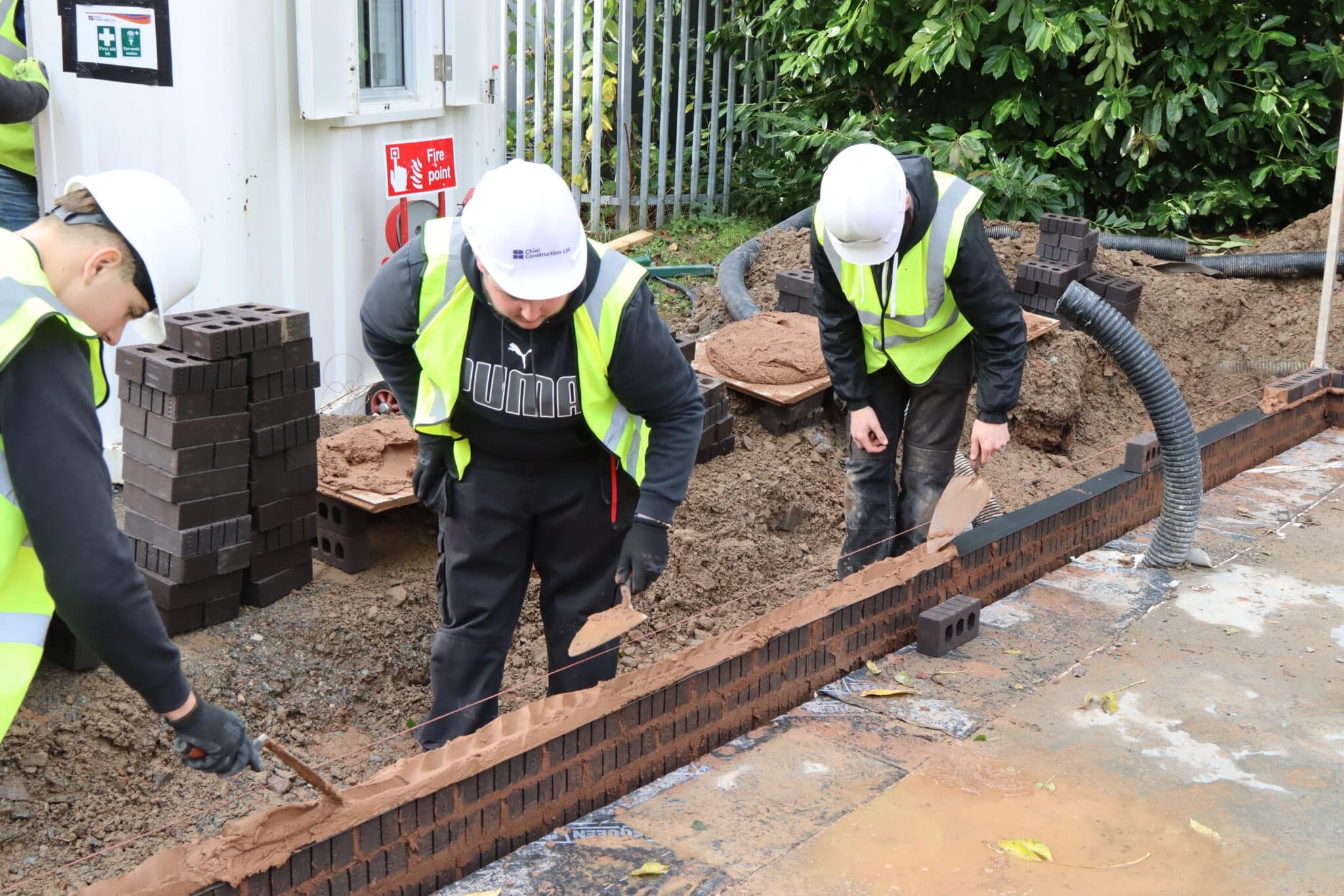 Students get hands-on with creation of new bricklaying workshop