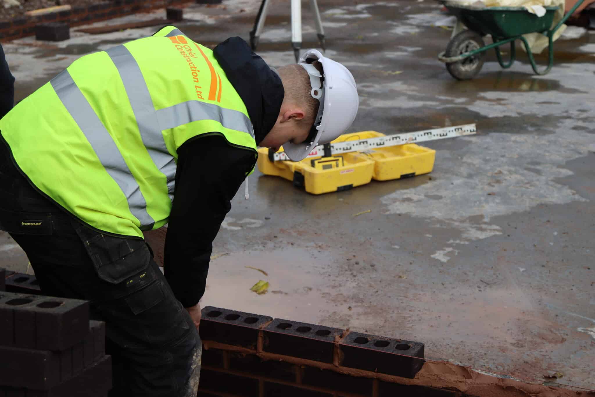 Students get hands-on with creation of new bricklaying workshop