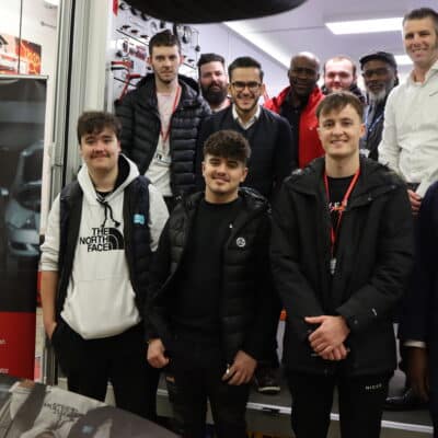 students stood in group in EMER