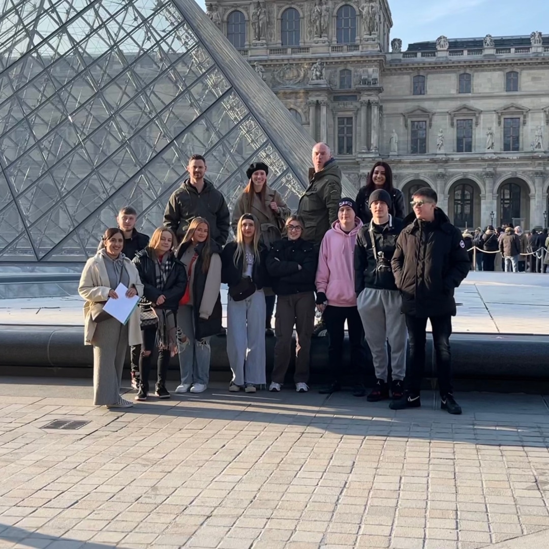 Public services students in Paris - outside Louvre