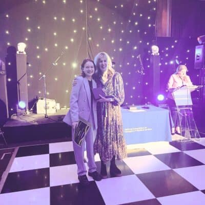 student receiving award