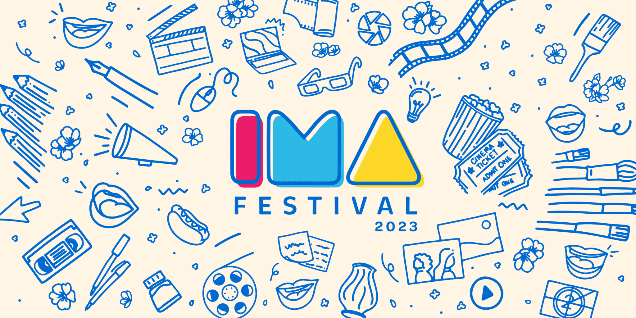 creative logo with small icons and text reads IMA Festival 2023