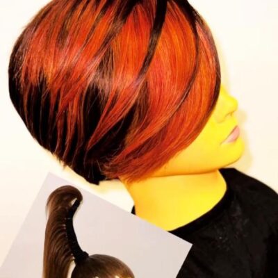 Jess's hair design on a mannequin