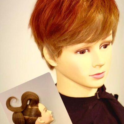 Kelly's hair design on mannequin