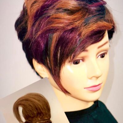 Paula's hair design on mannequin
