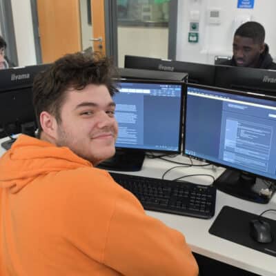Students working in the computing centre