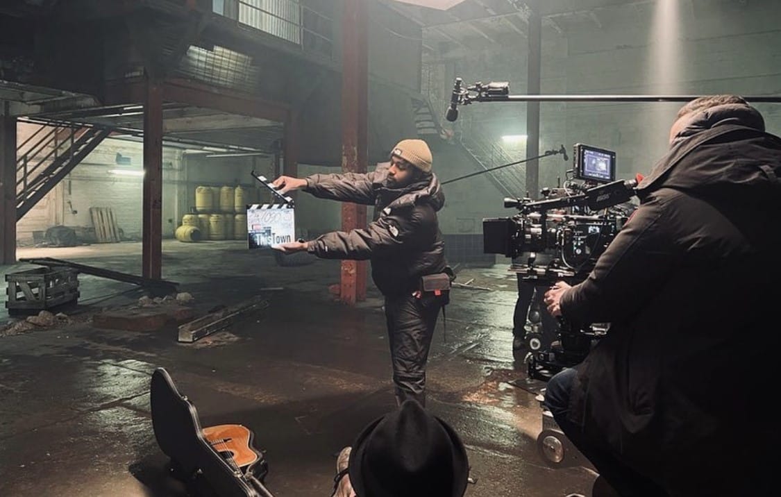 Sador working on set on a tv show