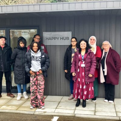 group of students outside the Brandwood Centre