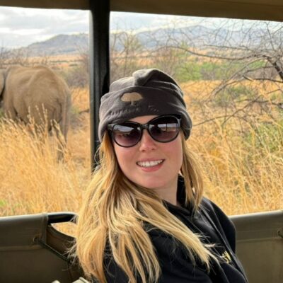 Emily on safari