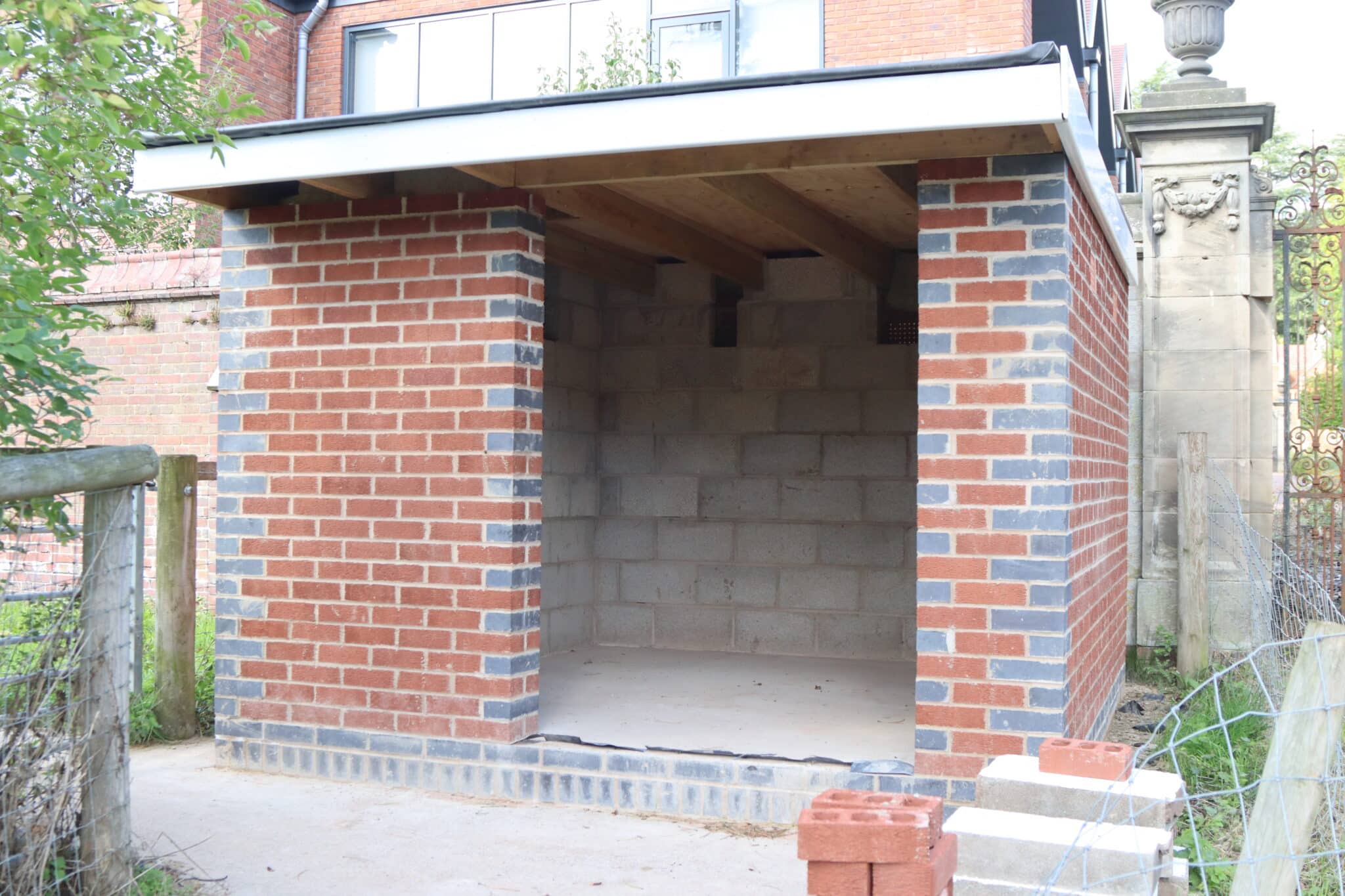 The finished duck shelter built by bricklaying construction apprentices