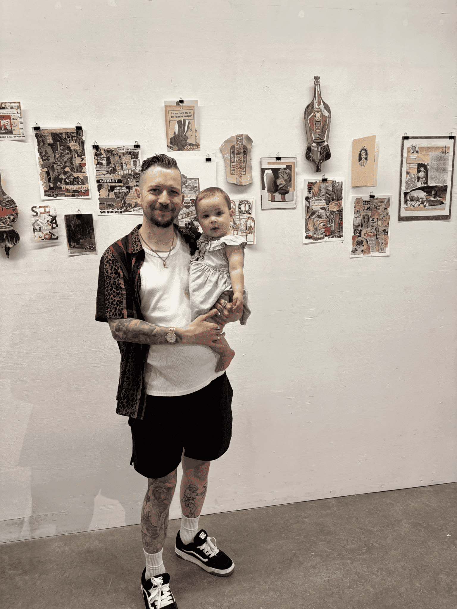 College tutor at art exhibition in Europe