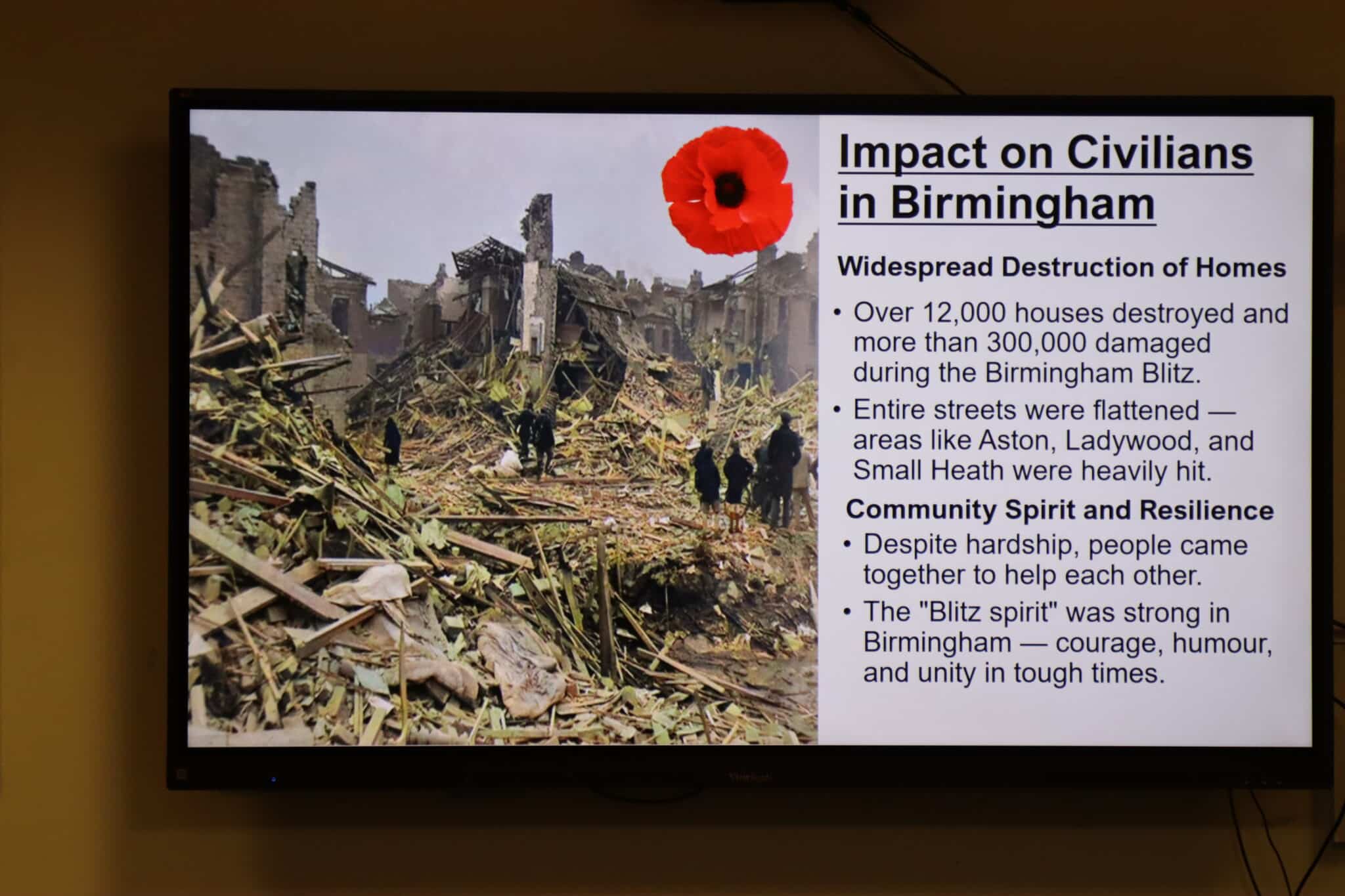 Presentation created by T-Level Engineering Students for Armistice Day