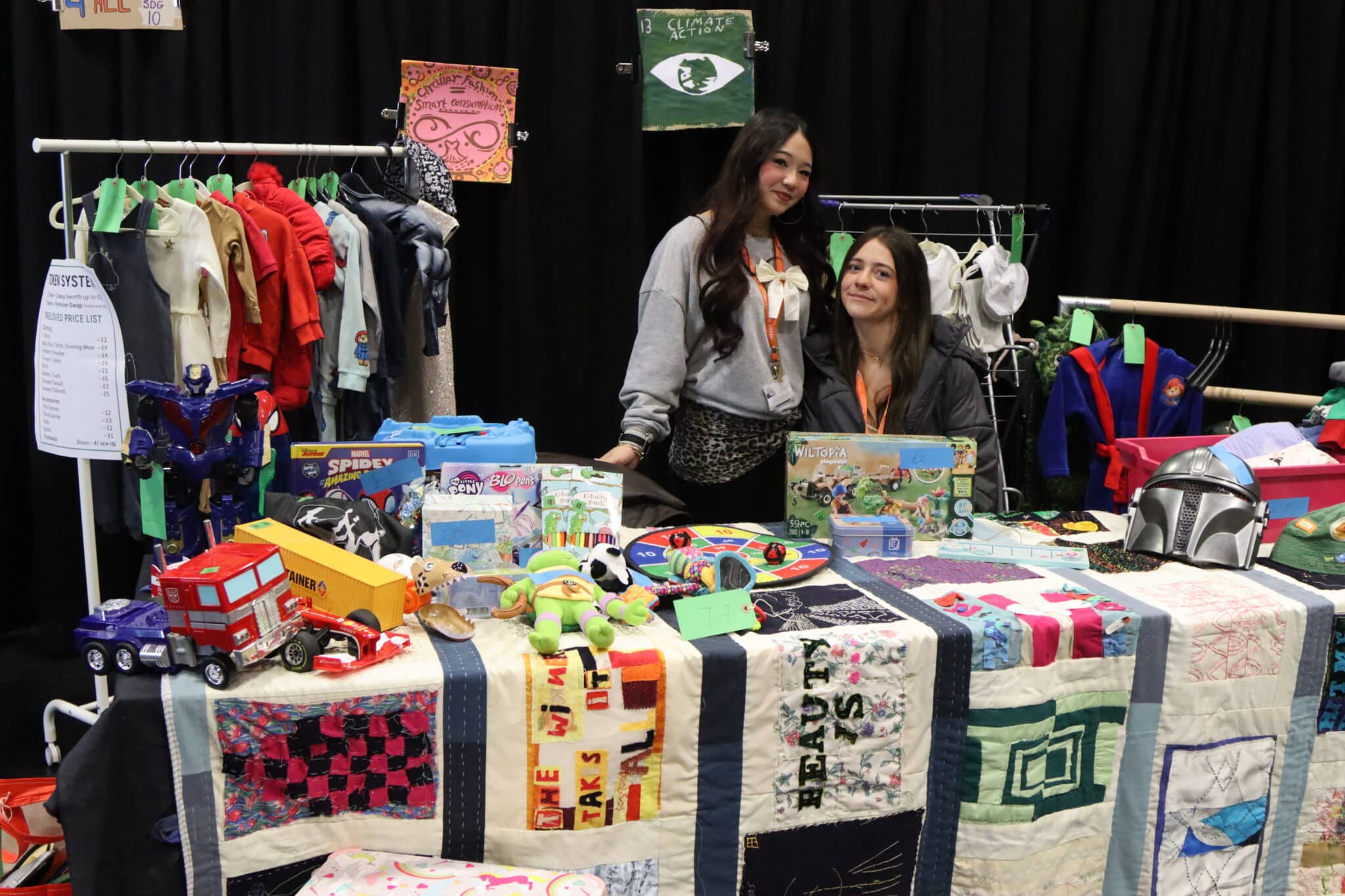 students at the Clothes swap shop