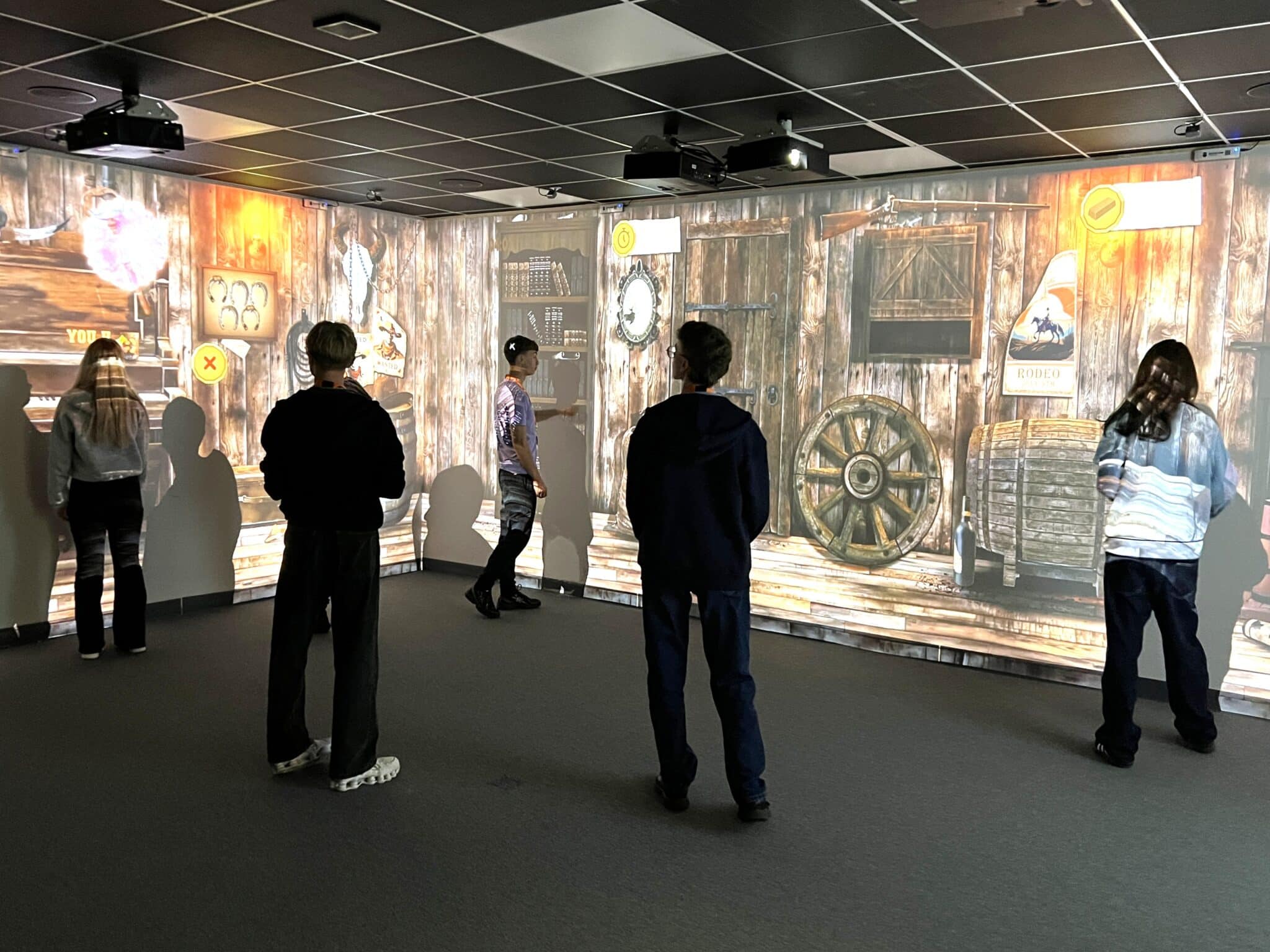 students using the immersive space